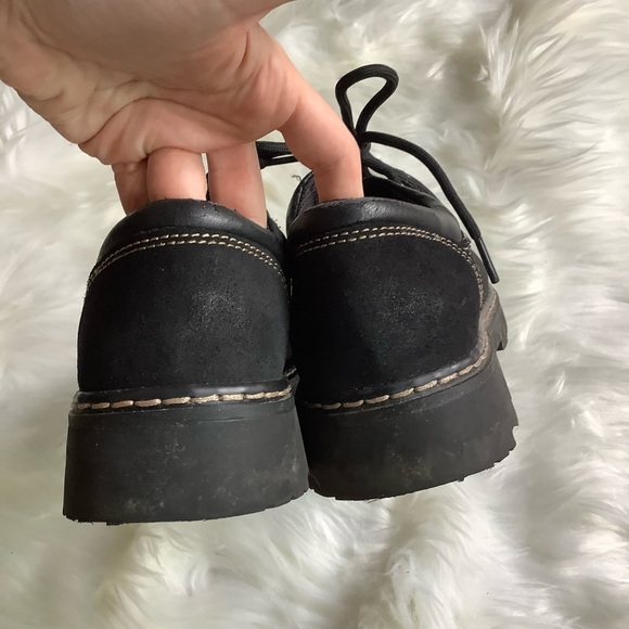 Vintage 90s Y2K chunky black suede leather sketchers shoes 8 - Picture 4 of 10